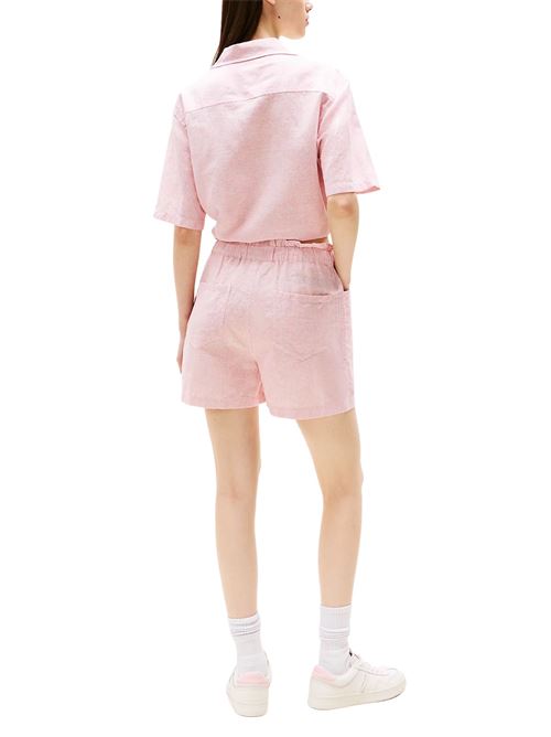 Camicetta donna rosa misto lino Tommy Jeans | DW0DW20286TH3